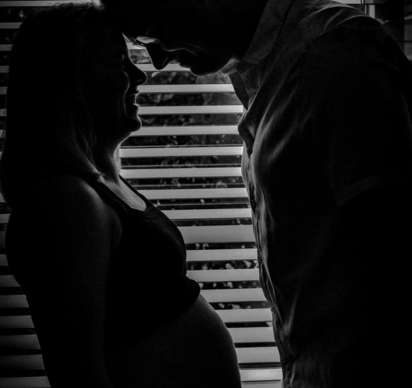 Zwangerschapsfoto silhouet